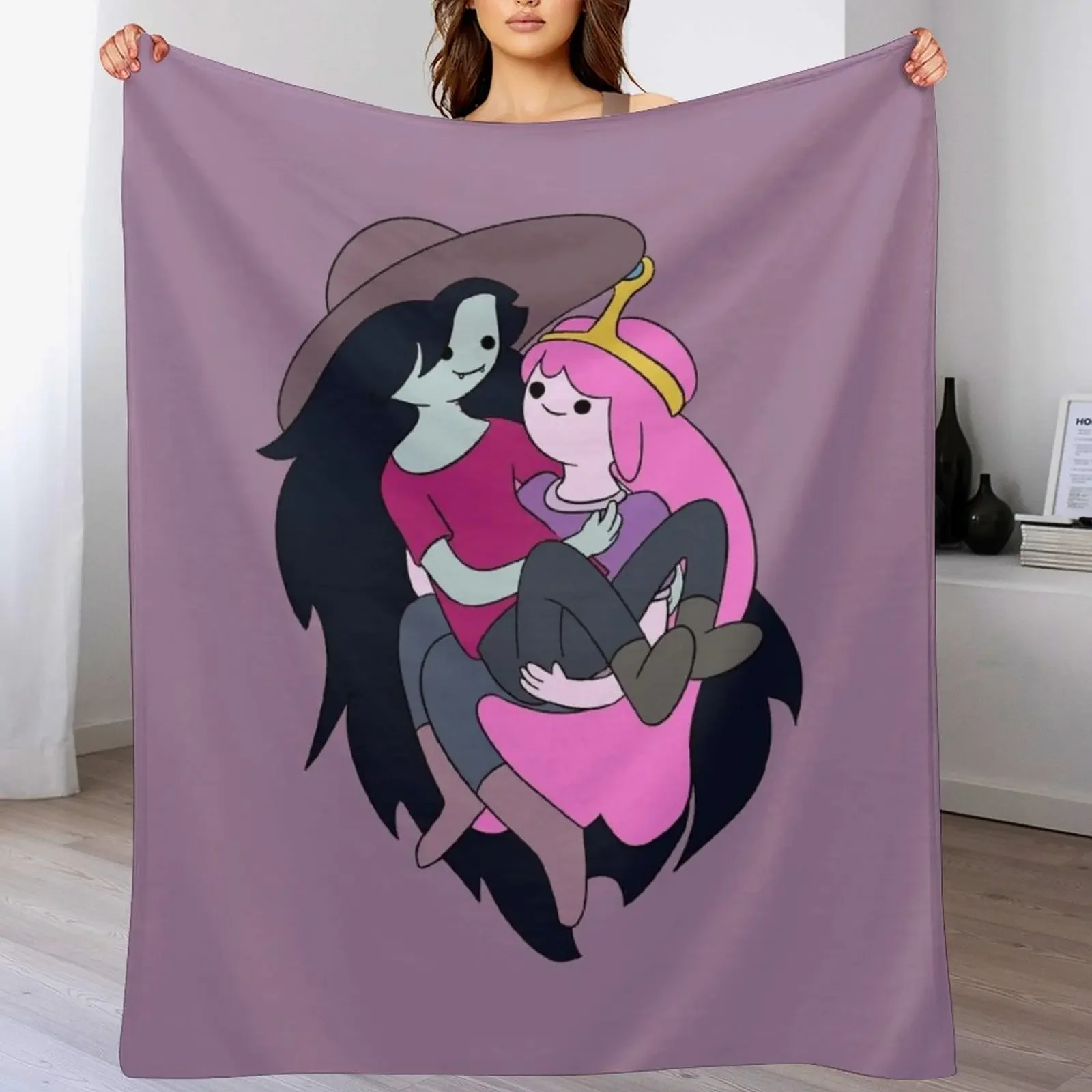 Marceline and Bubblegum Throw Blanket Travel Blankets For Sofas Blankets For Bed Kid'S Blankets