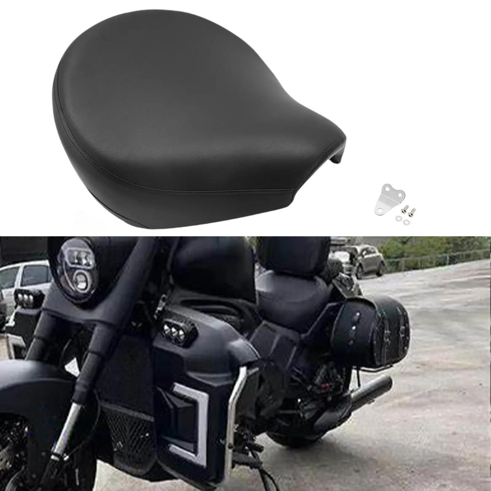 Riding Cushion Motorcycle Front Seat Waterproof PU Leather Saddle Cover Replacement for Yamaha XVS1100 Cruiser Prince 1999-2011