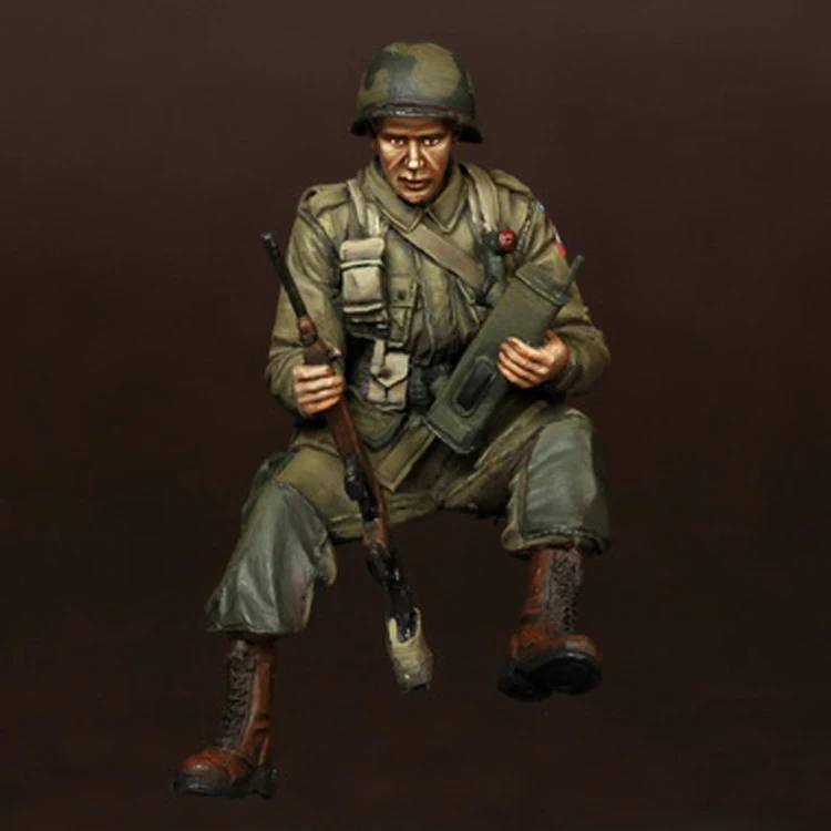 1/35 Resin Model figure GK Soldier 1 Lieutenant US Airborne Division. Normandy WWII Military theme Unassembled and unpainted kit