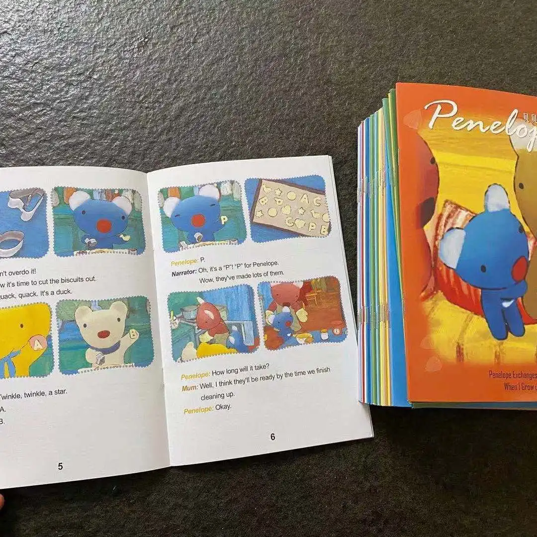 DIY Inglês Animação Lines for Children, DiFUYA Inglês Books, Penelope Life, 27 Livros, 54 artigos