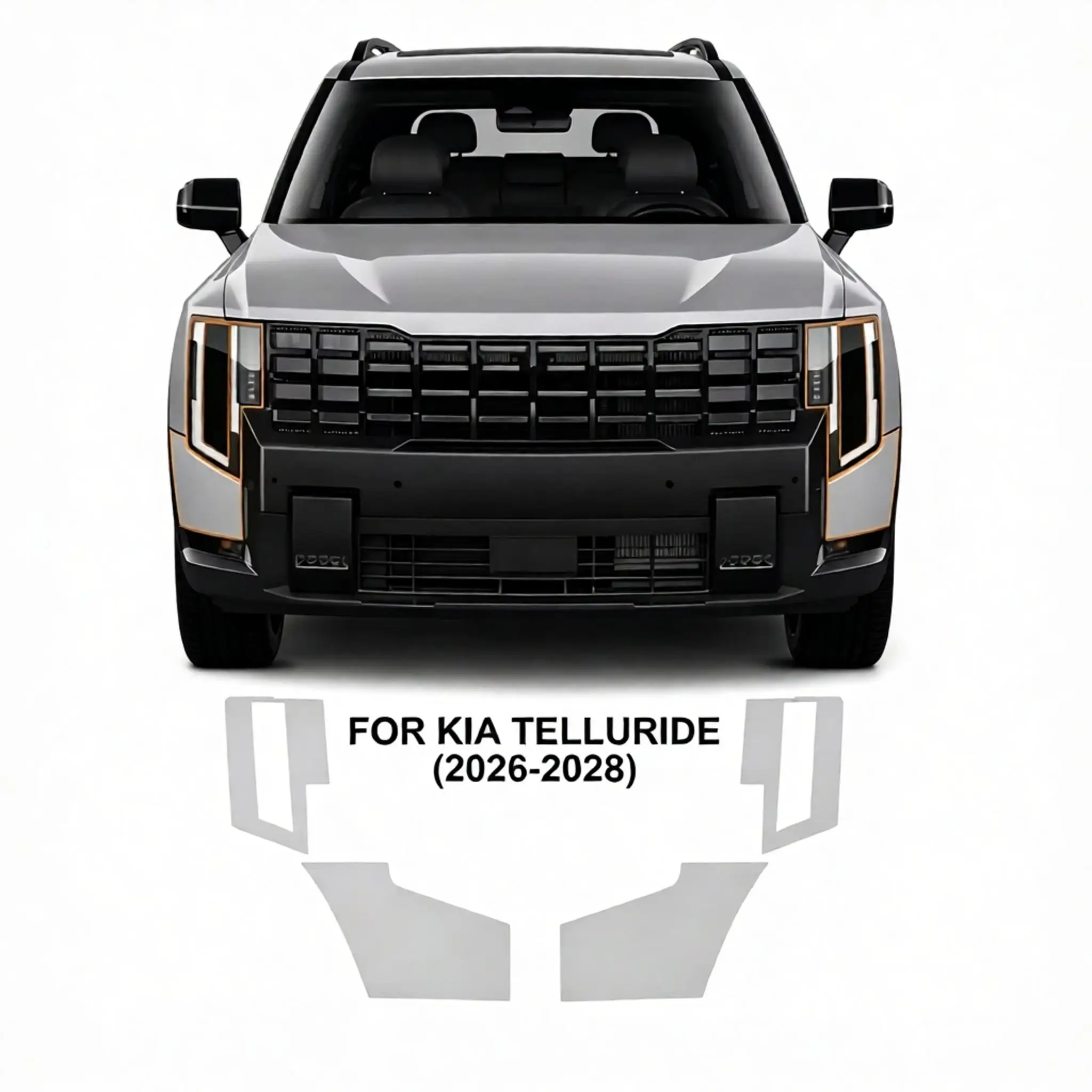 For Kia TELLURIDE 2026 2027 9Mil TPU Bumper Paint Protection Film Self-Healing Clear Bra Pre-cut PPF Body Anti-Scratch Resistant