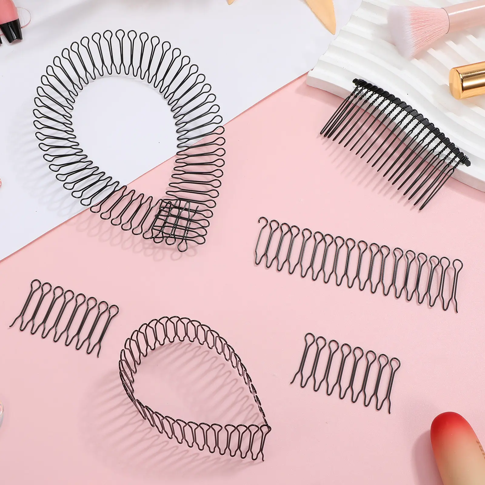 

5Pcs U Shape Invisible Hair Finishing Fixer Clips Holder Lightweight Comfortable Hair Styling Accessories Women