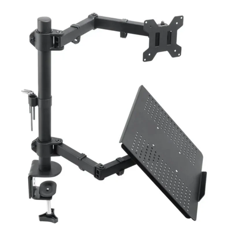 HY-10 Cold Rolled Steel Laptop Stand LCD Monitor Desktop Stand Adjustable and Rotating Dual Arm Stand