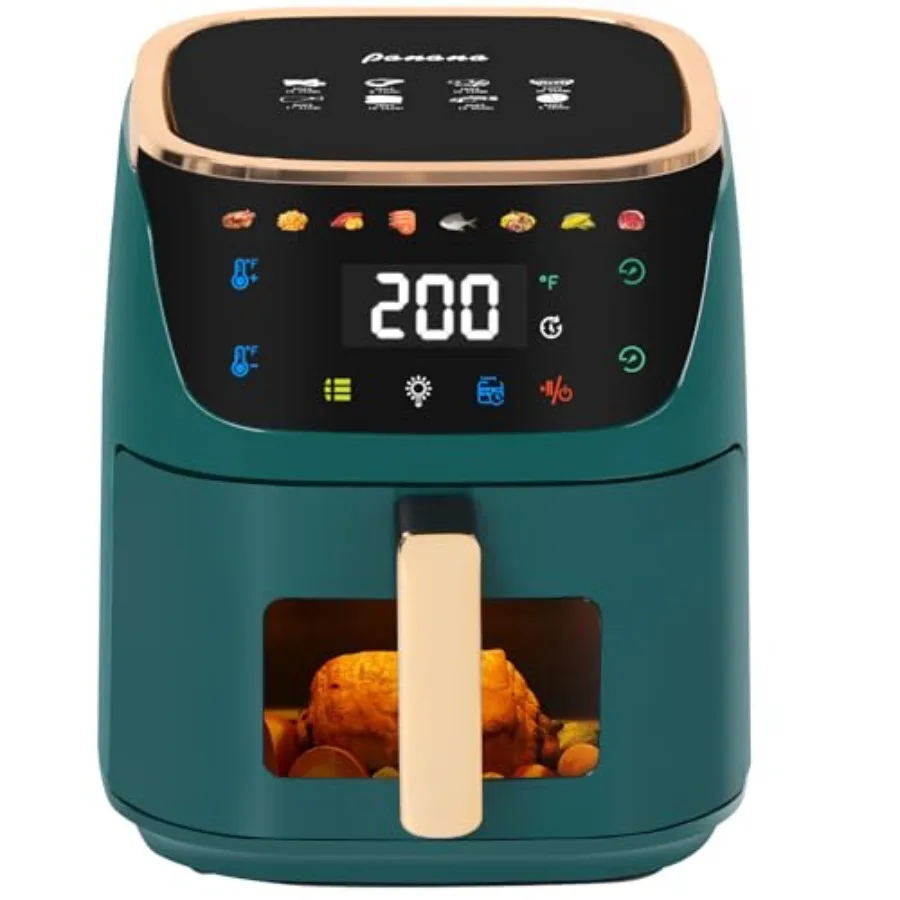 

8QT Large Air Fryer Compact with 8 Preset Menus One-Touch Digital Control Touchscreen Display Dishwasher Safe Nonstick Interior