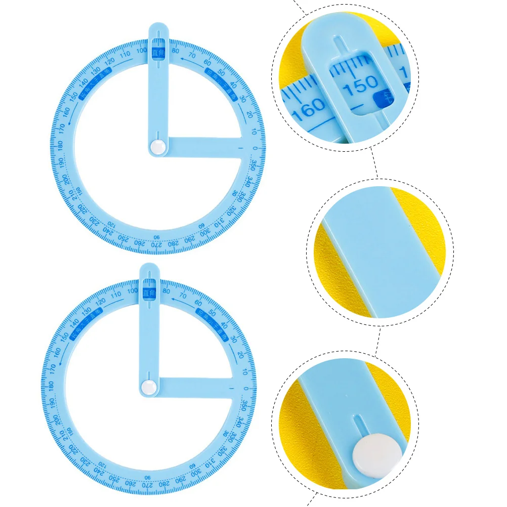 

3pcs 360 Degree Protractor Clock Shaped Pupils Angle Learning Tool Plastic Math Teaching Aid Student Geometry Supplies School