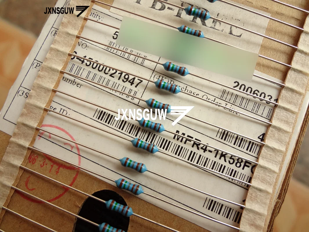 100PCS NEW Original British Welwyn 0.25W1.58K Color ring resistance 1/4W1.58K replace 1.6K metal film resistor 1.58K 0.25W 1.6K