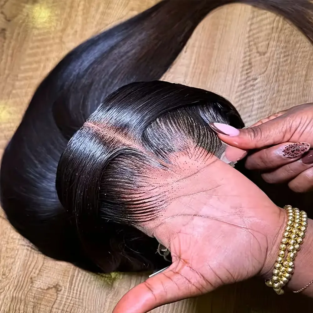 40 42 дюйма 13x4 13x6 HD Прозрачные костяные прямые парики фронта шнурка 250% Плотность Бразильские парики из человеческих волос для женщин Предварительно выщипанные