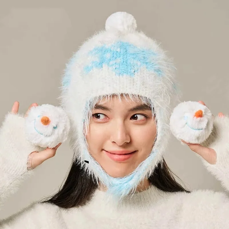 Authentic Skullpanda Knitted Hat Wishing Time Series Kawaii Snow Hat Girl Fashion Accessories Autumn/Winter Cold Protection Gift