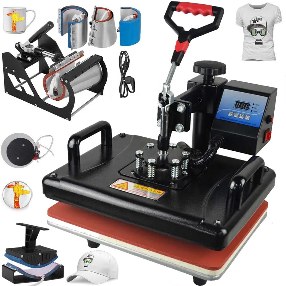 for8 in 1 29*38CM 38*38CM multi-function 110V 220V Sublimation heat press machine digital heat press machine for mug t shirt