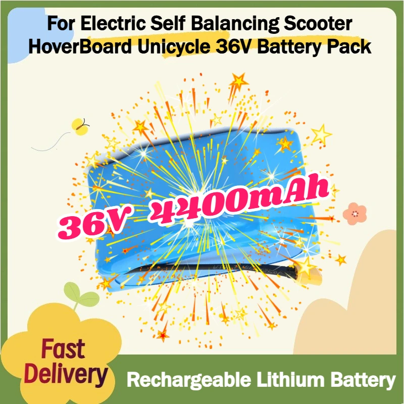 

New Upgraded For Electric Self Balancing Scooter HoverBoard Unicycle 36V Battery Pack 4400mAh Rechargeable Lithium ion Battery