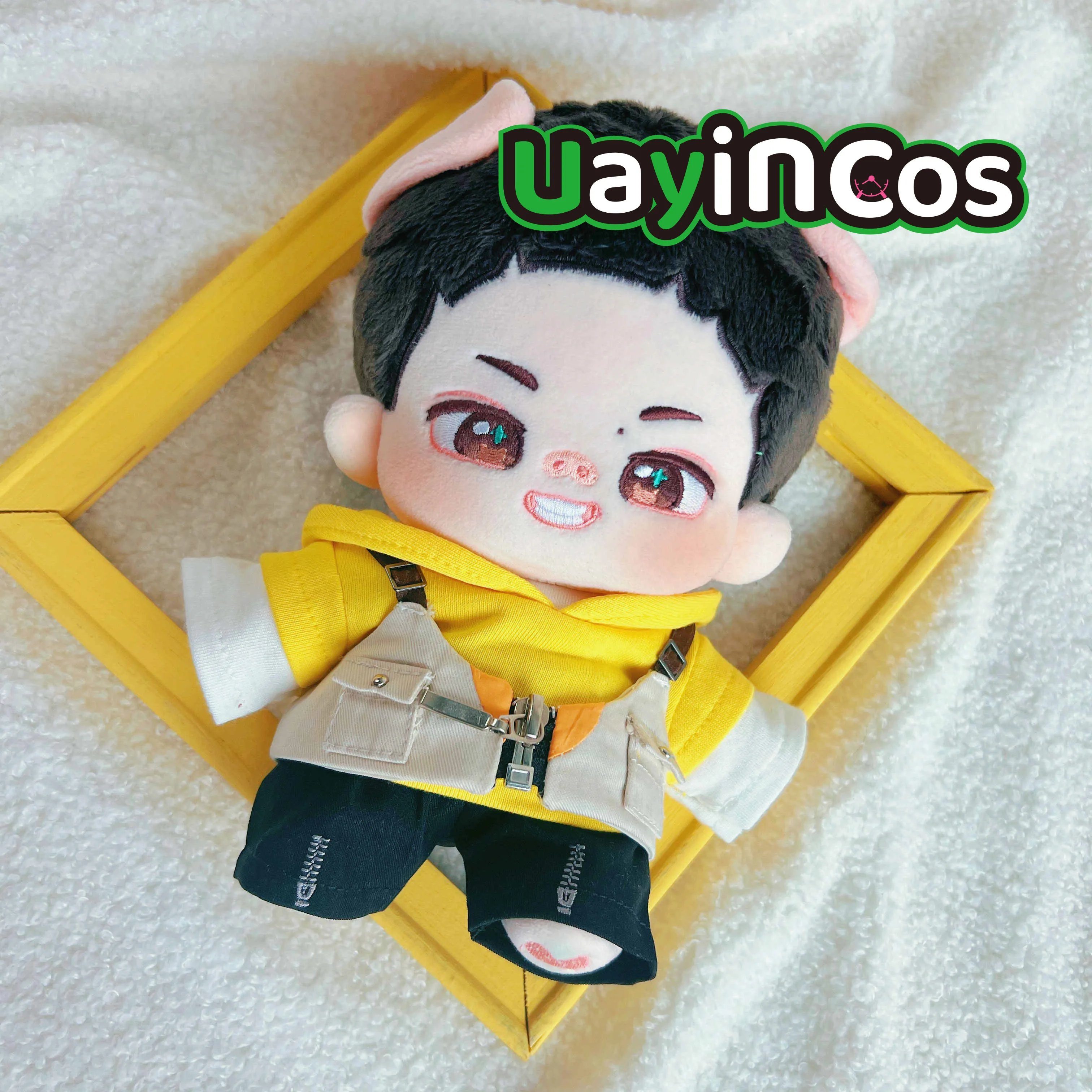 20cm Doll Clothes Idol Star Wang Yibo Xiao Zhan Fashion Yellow Vest Suit Stuffed Plushies Plush Doll Accessories Anime Toy For K