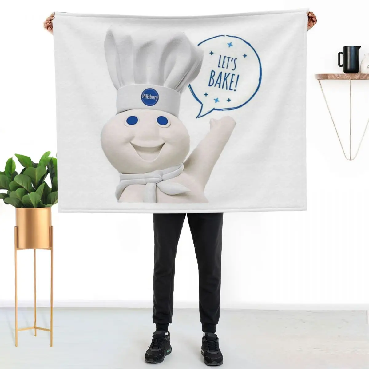 Pillsbury Doughboy Throw Blanket Soft Bedroom Blanket for Night Sleeping