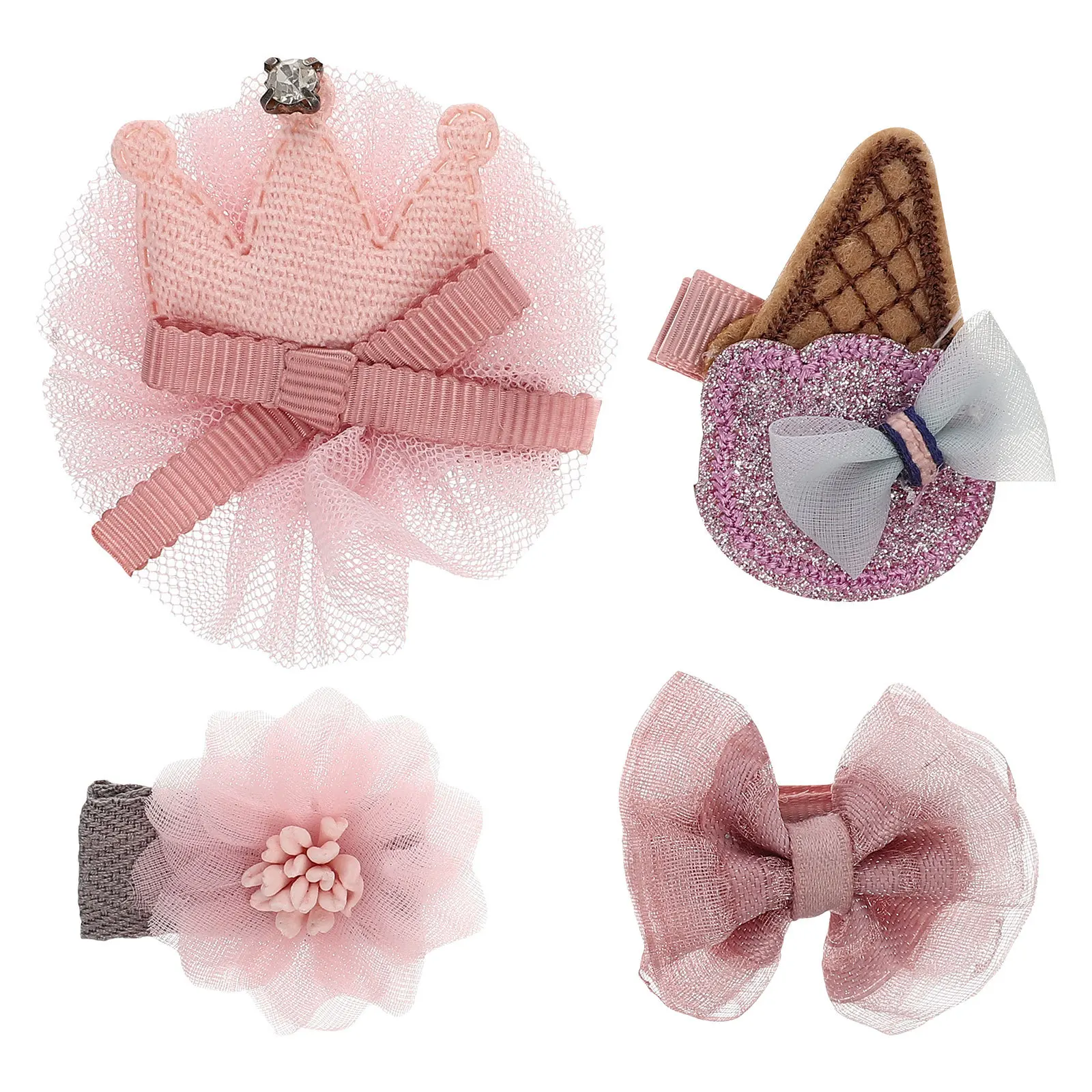 

4Pcs Baby Girl Hair Clips Set Lovely Creative Barrettes for Toddlers Kids Hair Accessories Small Decorative Clips for Girls