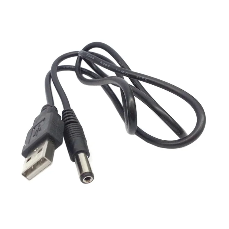 0.8m USB 2.0 A Type Male to 5.5 x 2.5mm DC 5V Power Plug Barrel Connector Charge Cable