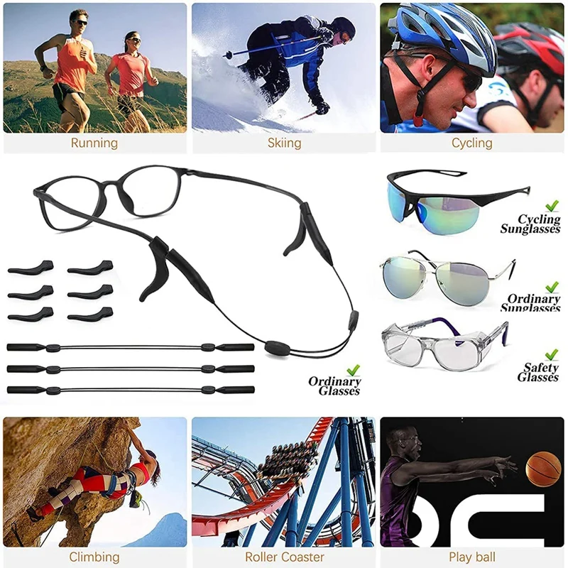 نظارات حزام قابل للتعديل نظارات التجنيب 3 قطعة العالمي صالح الرياضة نظارات التجنيب 6 قطعة نظارات الأذن قبضة