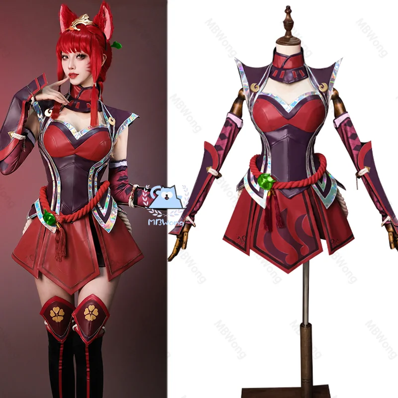 

Игра LOL Foxfire Ahri Косплей Костюм Девятихвостая лиса Ahri Foxfire Косплей Наряд Ролевая игра для Хэллоуина Карнавальный реквизит