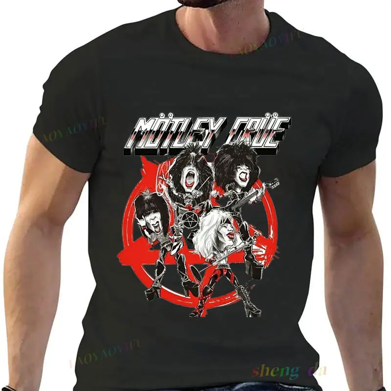 Printed T-shirt Streetwear Short Sleeve Tee Harajuku T-shirts for Men Rock Germany Jersey Vintage Comfortable Motley-crue-Band