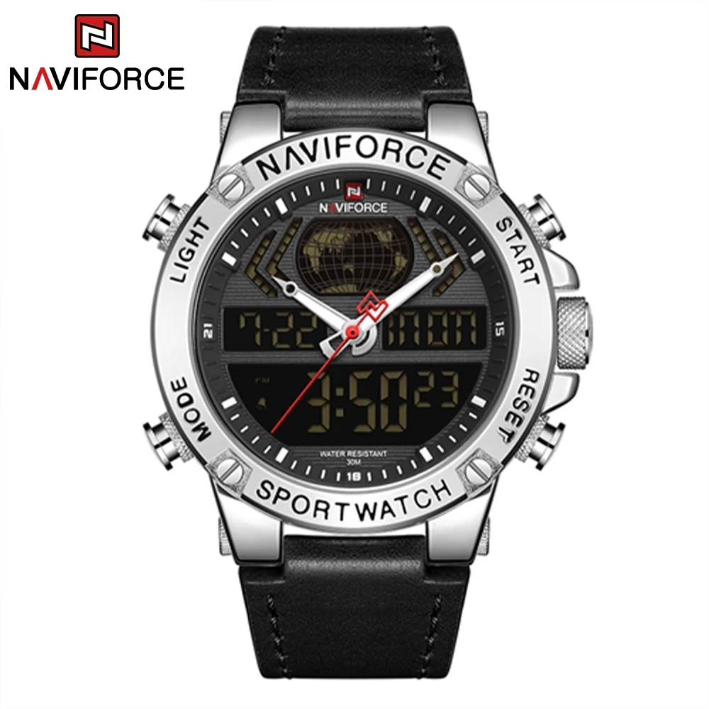 NAVIFORCE Mens Watches Top Luxury Brand Sport Digital WristWatch Waterproof Dual Display Military Men Clock Relogio Masculino