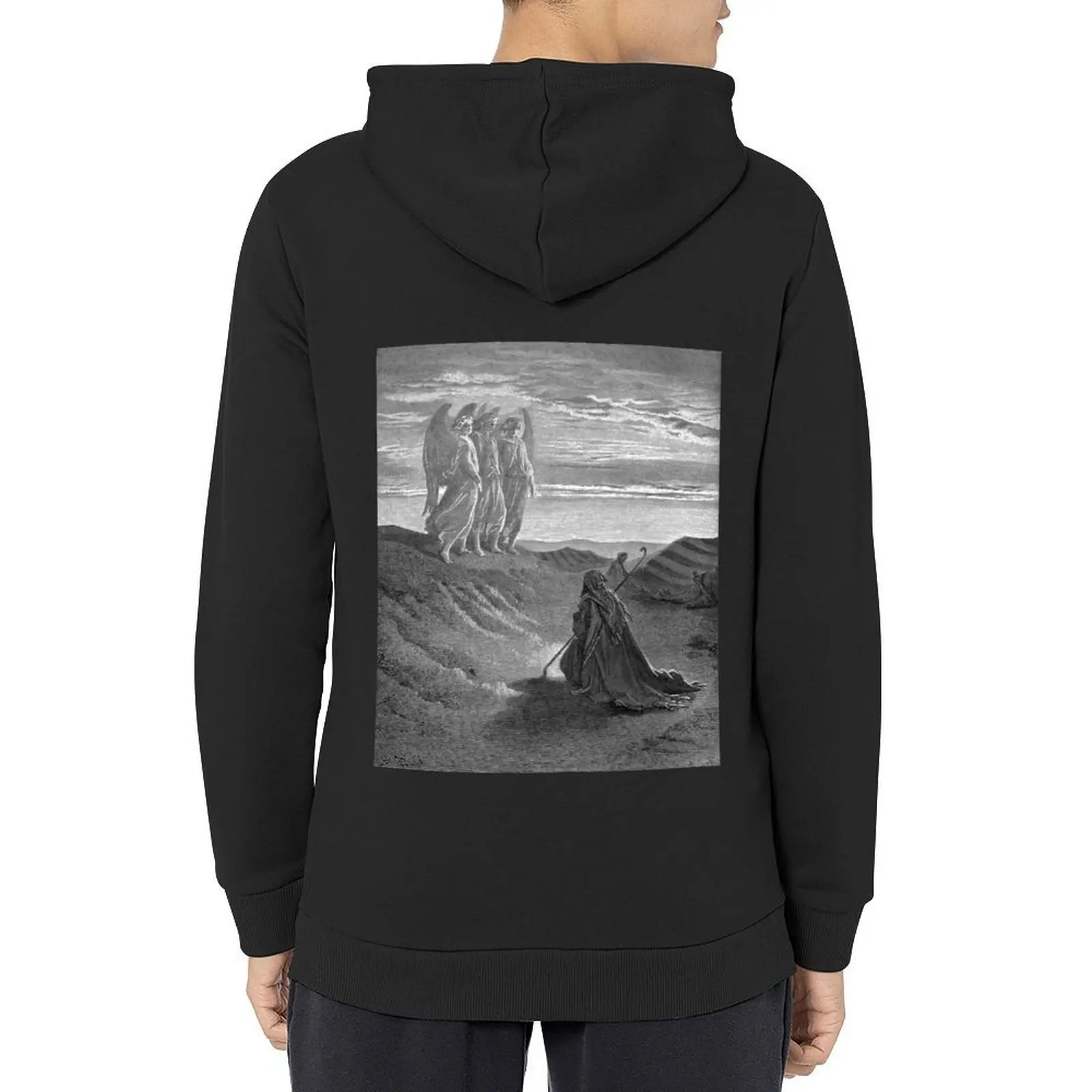 

Abraham and the Three Angels - Gustave Doré - Biblical Engraving Hoodie fashion men men's coat japanese hoodie