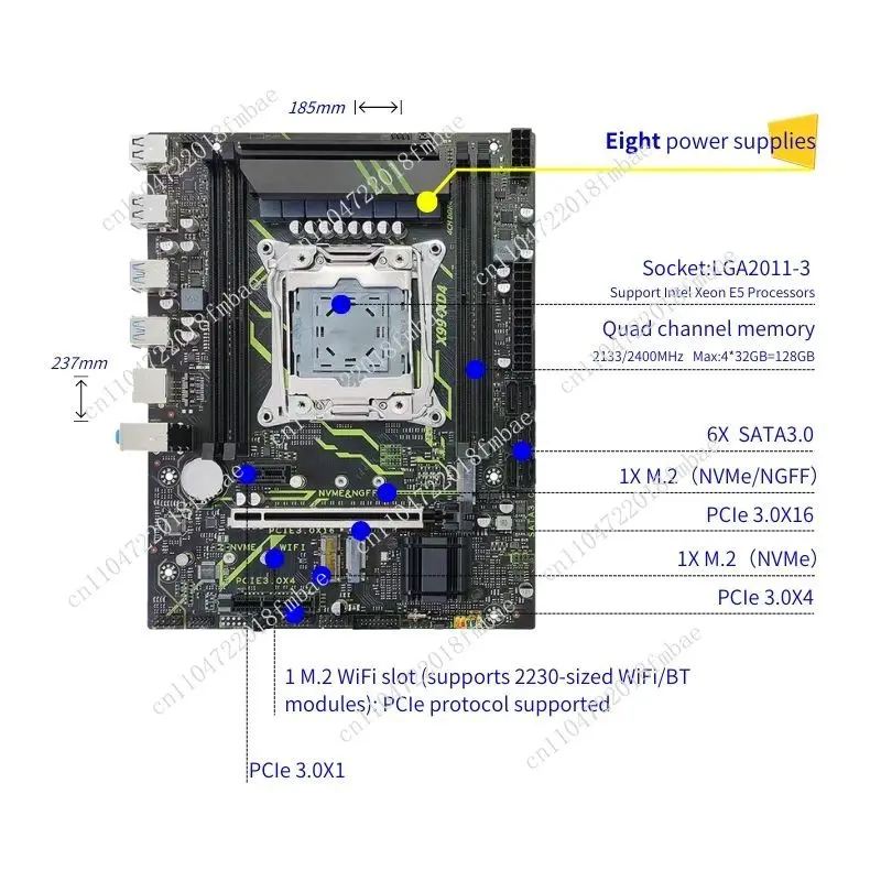 Desktop PC Combination Set Matx NVMe M2 WiFi6 Sata3.0 Xeon e5 2699 v4 Combo DDR4 16GB Ram 2699v4 X99 Motherboard Kit view 4