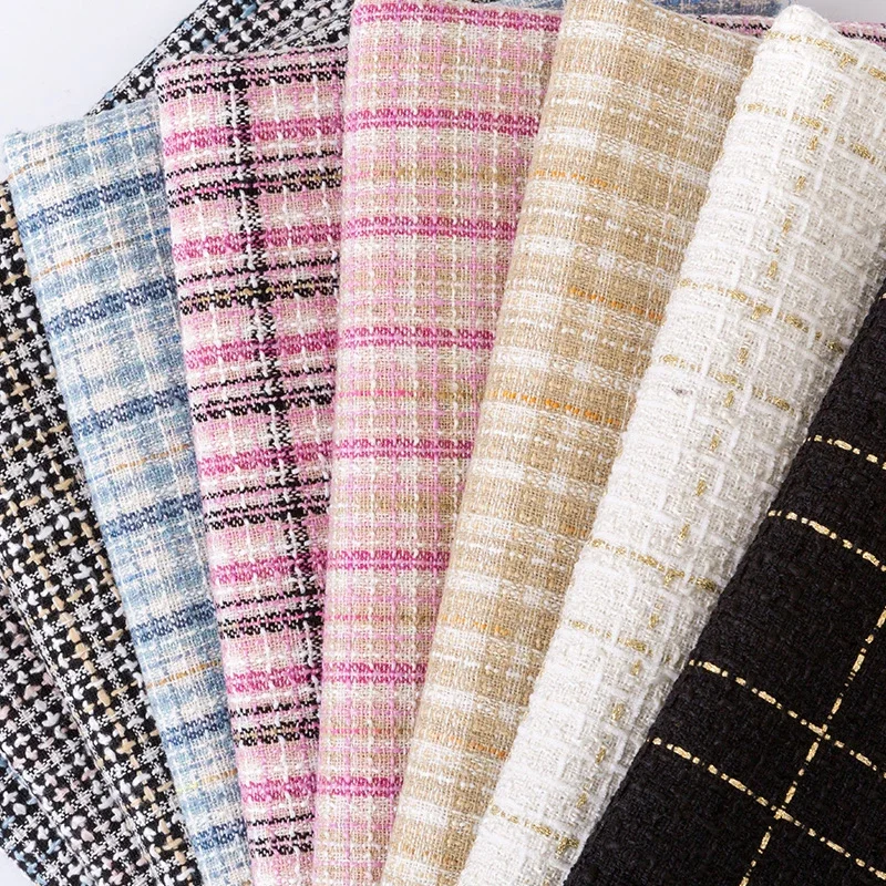 50 سنتيمتر الذهب الحرير عطر صغير النسيج الألياف منقوشة تويد النسيج المرأة معطف على شكل ثوب الأحذية القبعات أكياس DIY بها بنفسك الملابس الخياطة اليدوية