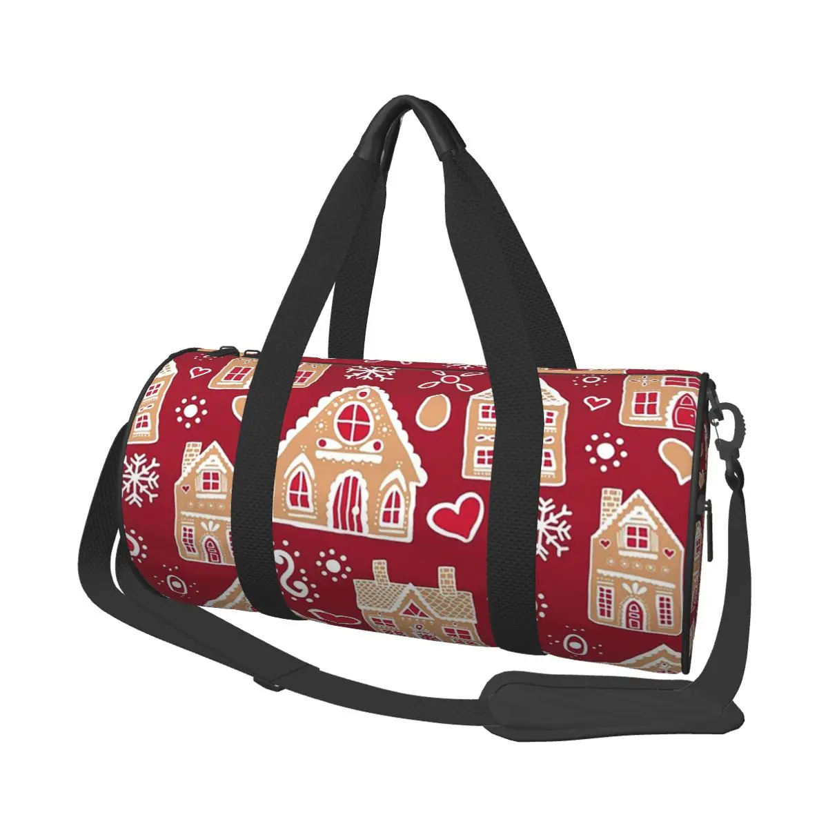 

Christmas Gingerbread House Pattern Large Duffle Gym Bag Waterproof Duffle Travel Bags Handbags Fitness bag