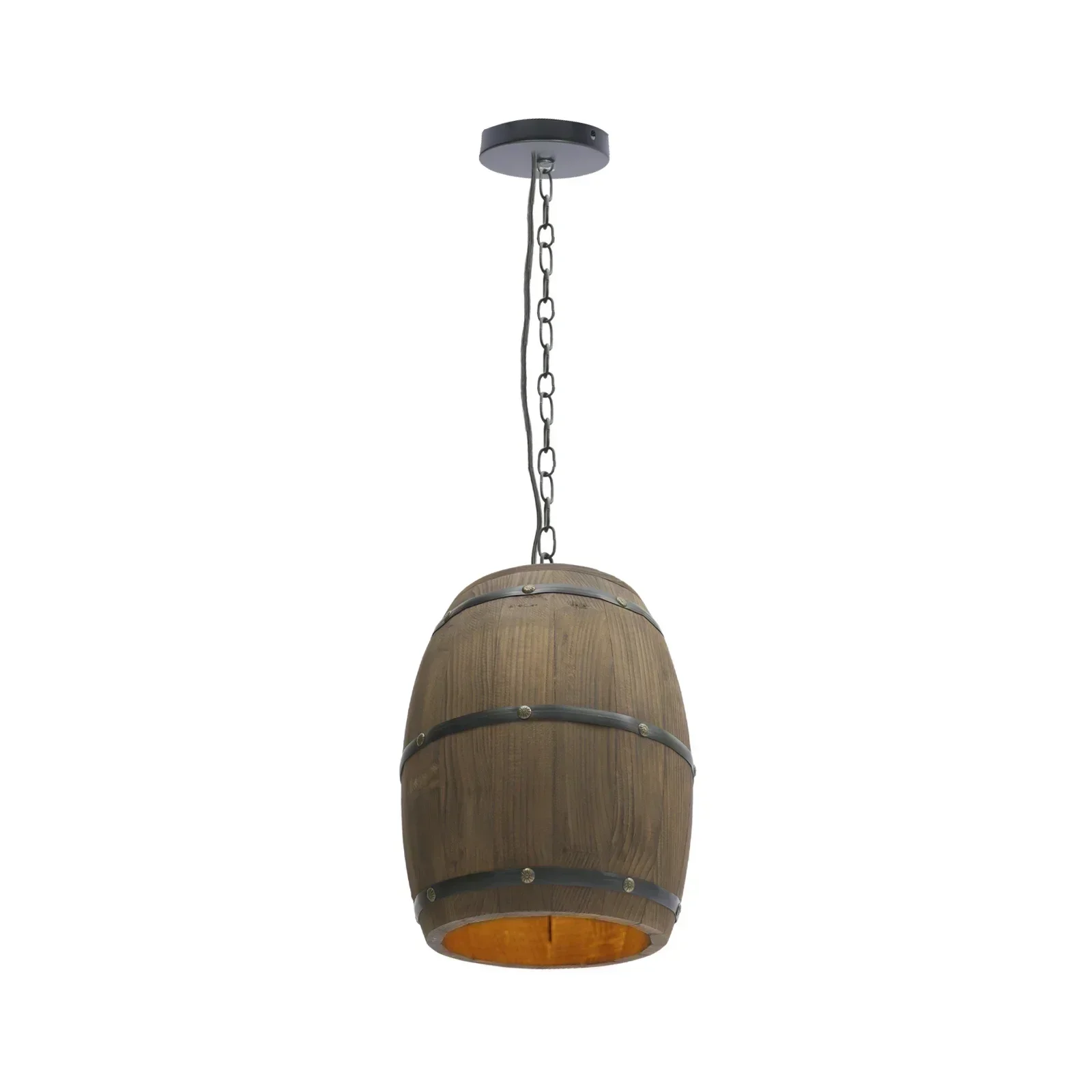 Rustic Lamp Vintage Chandelier Wooden Pendant Light Wine Barrel Hanging Lamp Home Decor for Living Room Bar Cafe Lighting E26 view 6