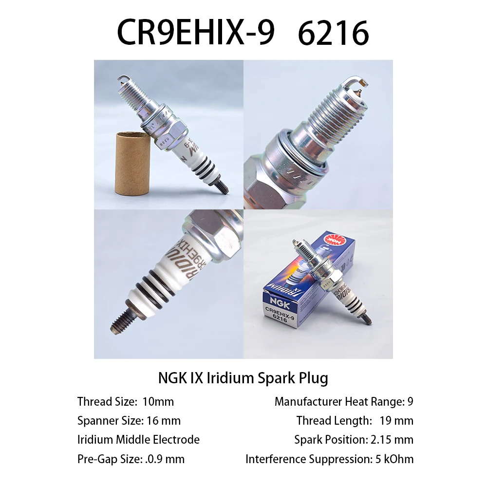 4pcs NGK Iridium spark plug CR9EHIX-9 6216 Suitable For HONDA CB600F CBR1100XX CBR600F F2 F3 F4 CBR650F RVF750R Upgrade CR9EH-9