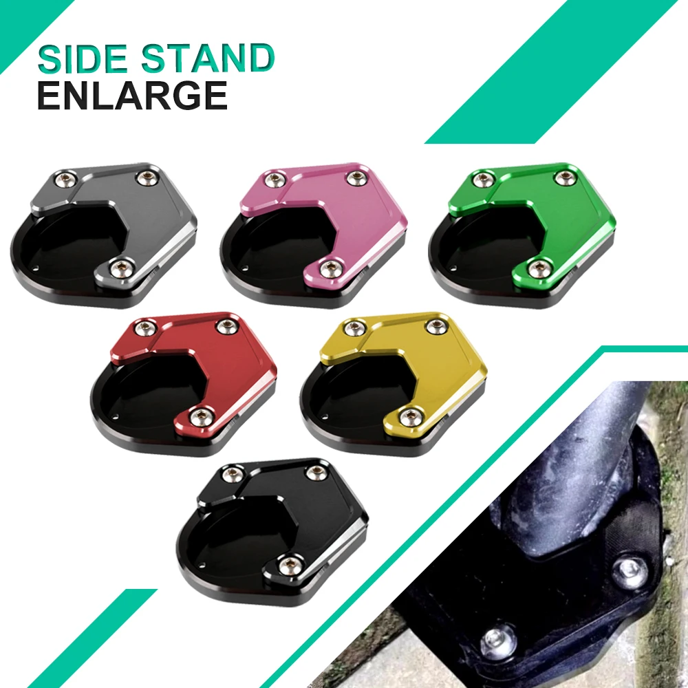 

Motorcycle Kickstand Foot Side Stand Extension PadS Support Plate For Kawasaki Z400 Ninja400 Versys 650 KLX250 ZH2 KLX125 KLX230