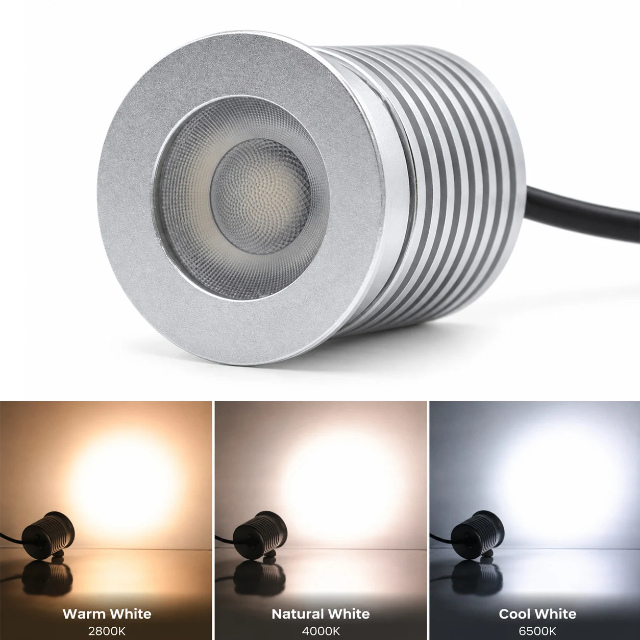JOYINLED 9W LED Spotlight Bulb Aluminum Waterproof IP65 Dimmable Recessed Light 3000K-6000K Indoor Lamp Outdoor Landscape Lights