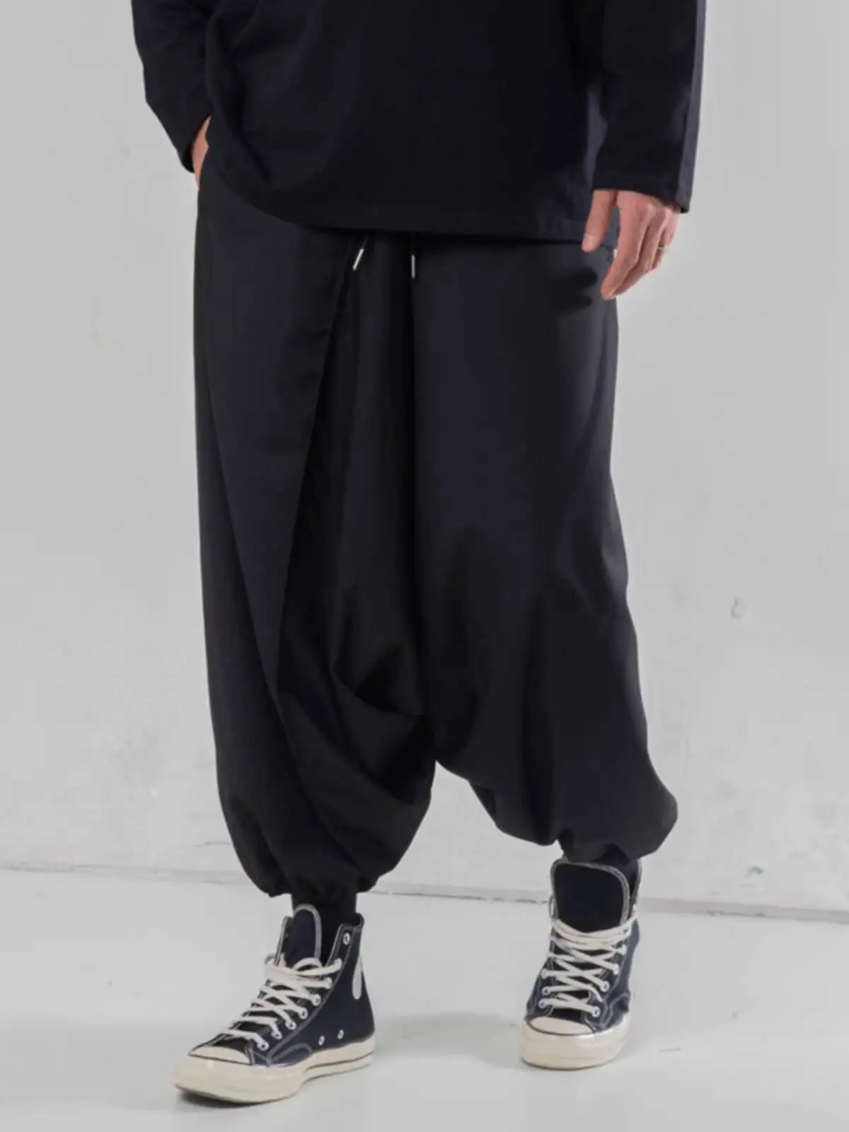 

Summer Oil-Style Men's Casual Pants Casual Cropped Drop-Crotch Dark Style Wide-Leg Jogger Pants, Men's Pants