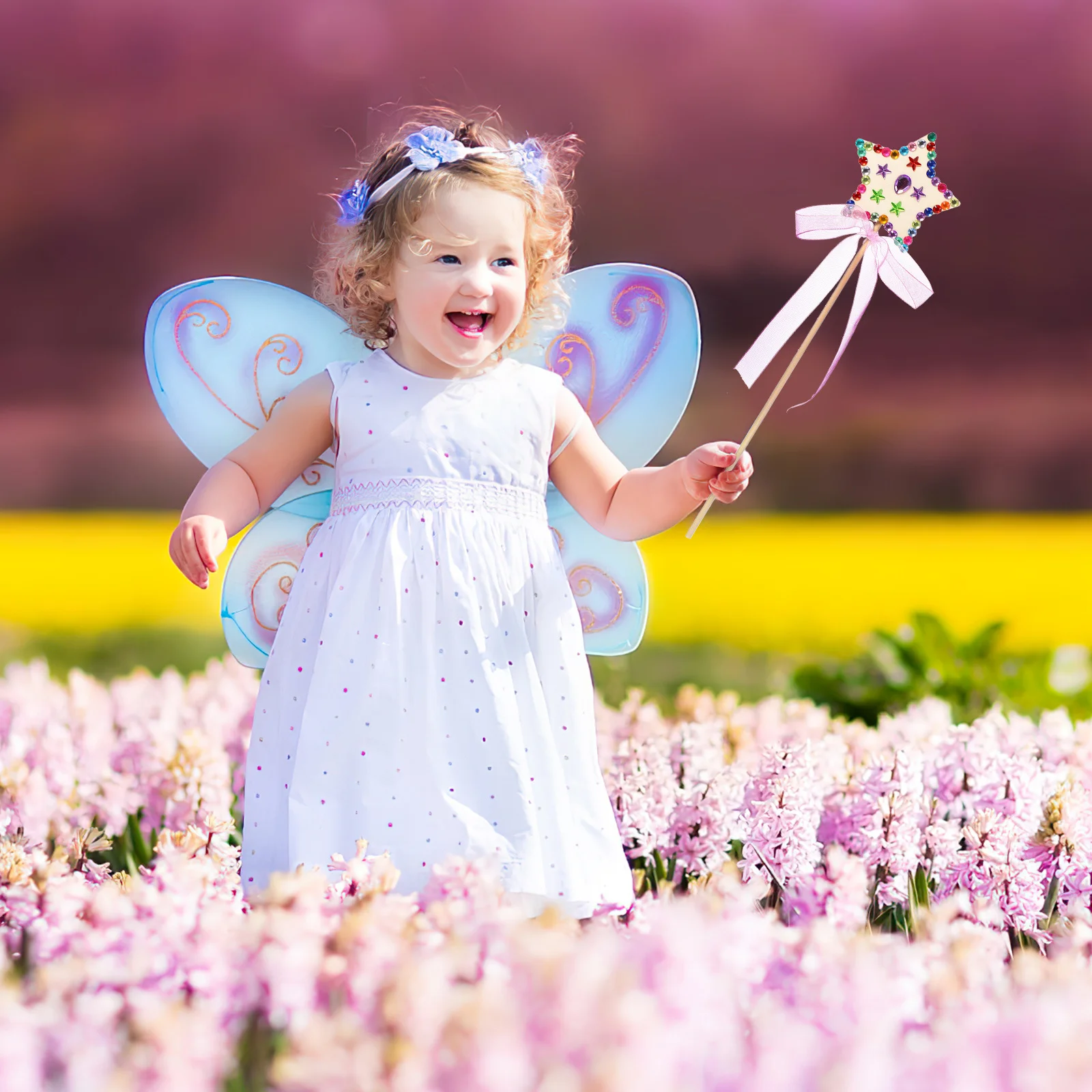 

Princess Wand Kit Fairy Wands Party Craft Unpainted Wooden Crafts Sturdy Density Board DIY Decoration for Kids