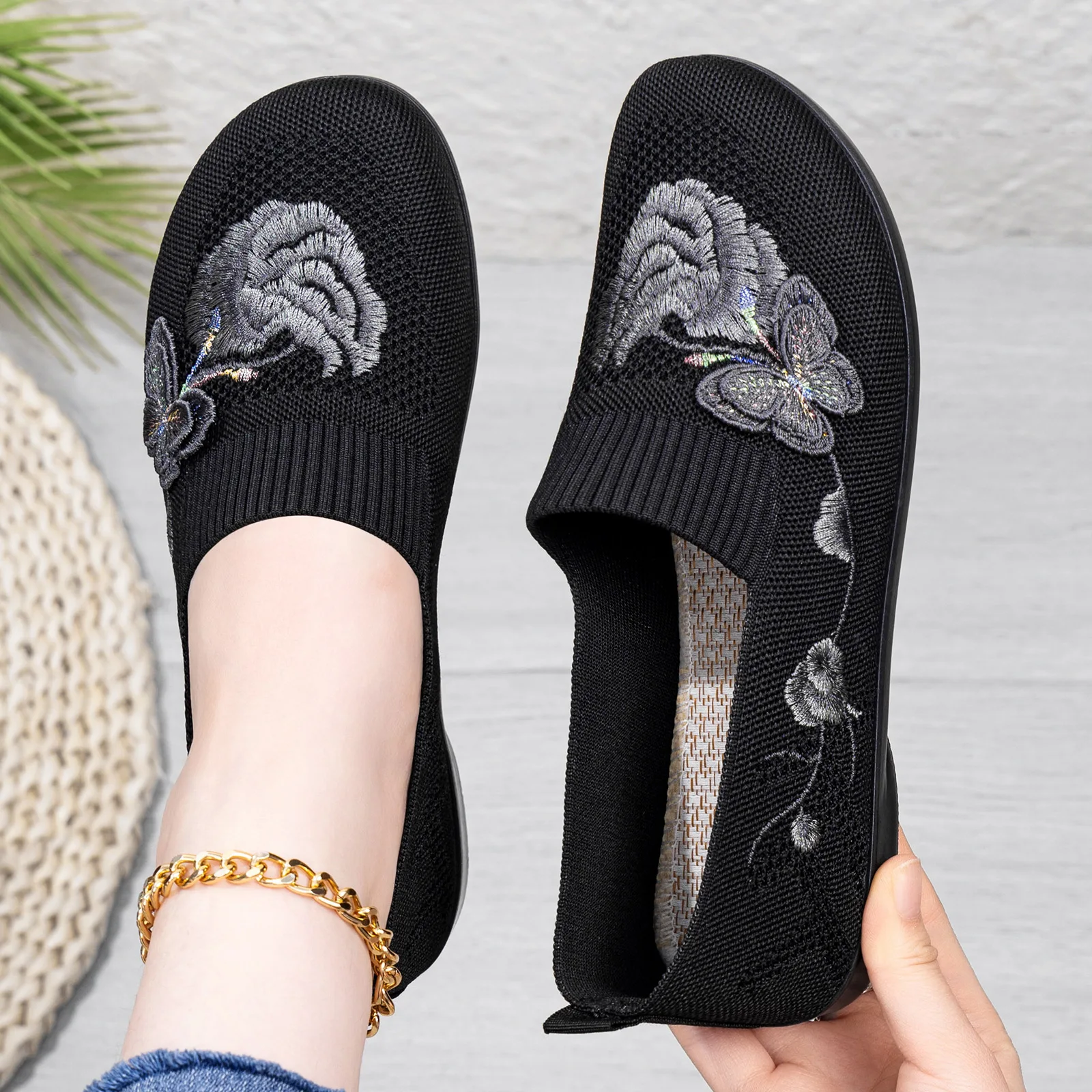 Comfortable Flat Ankle Boots For Women Breathable Butterfly Mesh_voghion.com