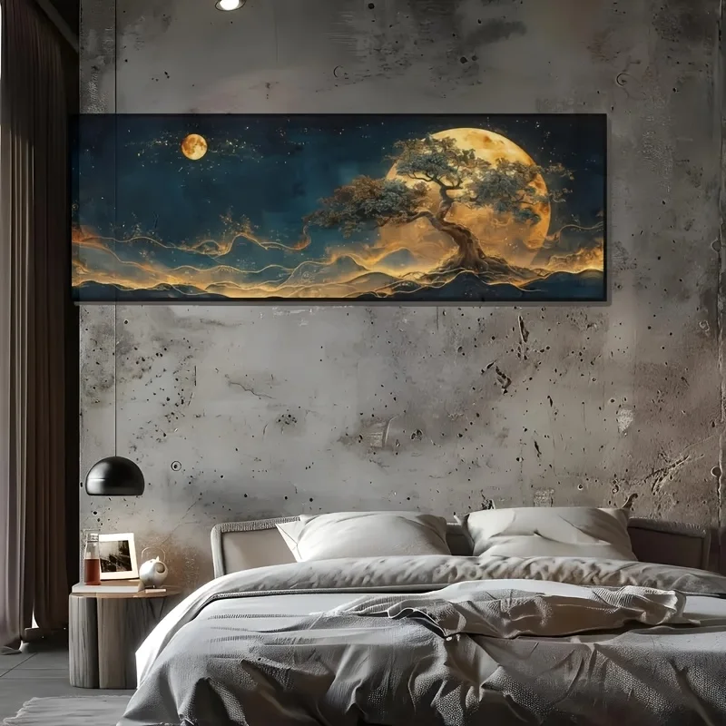 طباعة قماش شجرة الحياة كبيرة جدًا - لوحة فنية جدارية تجريدية، ديكور كلاسيكي حديث لغرفة المعيشة، غرفة النوم، المطبخ، الحمام -