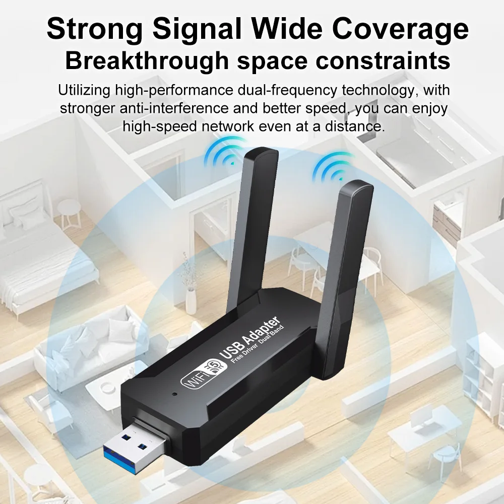 Magecam 1300Mbps USB WiFi محول واي فاي 5 إيثرنت بطاقة الشبكة ثنائي النطاق 5G 2.4G USB3.0 واي فاي دونغل لأجهزة الكمبيوتر المحمول استقبال