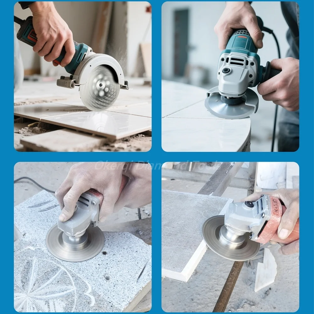 100/115mm Doppelseitige Vakuumbeschichtete Schneid- und Schleifscheibe für Porzellanfliesen, Granit, Marmor, Beton-Schleifscheibe – Detail 4