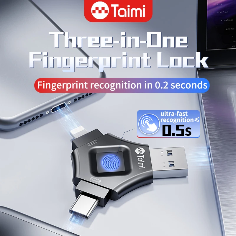 

Taimi Fingerprint Encrypted USB Drive Secure Password Protected USB Flash Drive Memory Stick Thumb Drive Encryption Storage