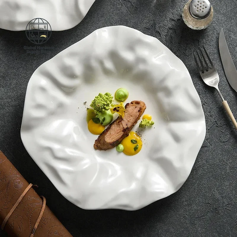 dishes, household special-looking hotel tableware, high-grade sense, white special-shaped features, creative fruit bowls.