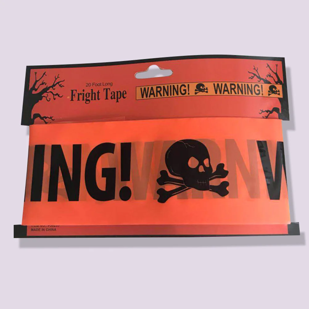 1 Roll Halloween Bright Warning Tapes Halloween Warning Line Haunted House Skull Tape Warning Lines Halloween Party Decoration