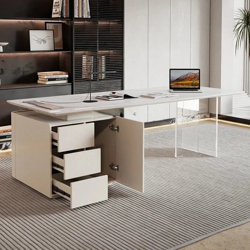 

Итальянский сланцевый стол, современный простой L-образный книжный шкаф, компьютерный стол, угловой стол