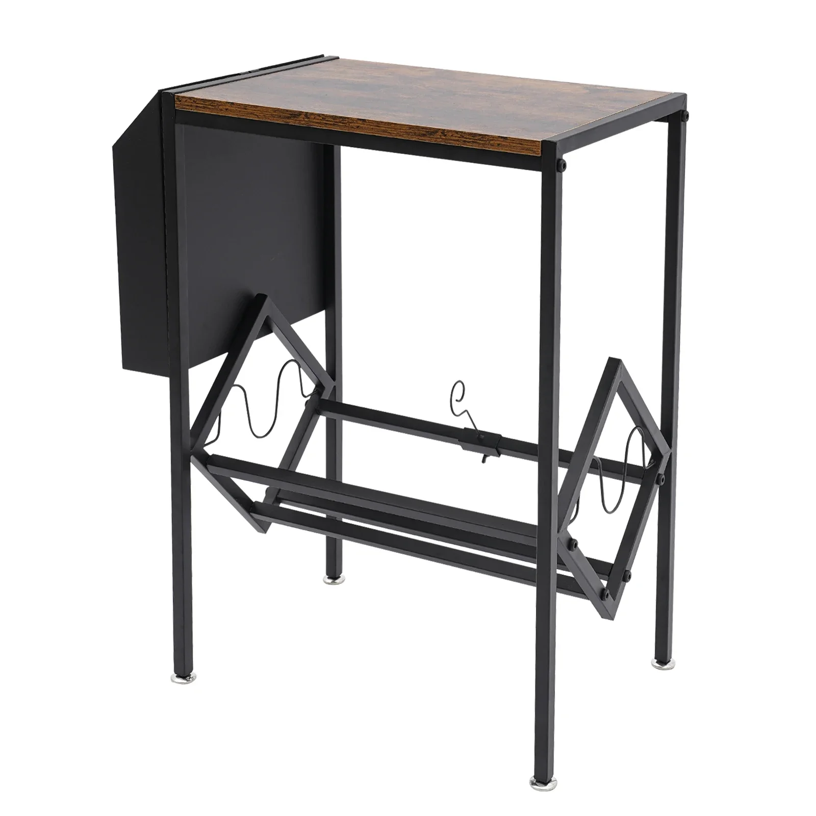 2 Tiers Large Record Storage Rack Floor Mount Adjustable Feet with High Load-bearing Capacity