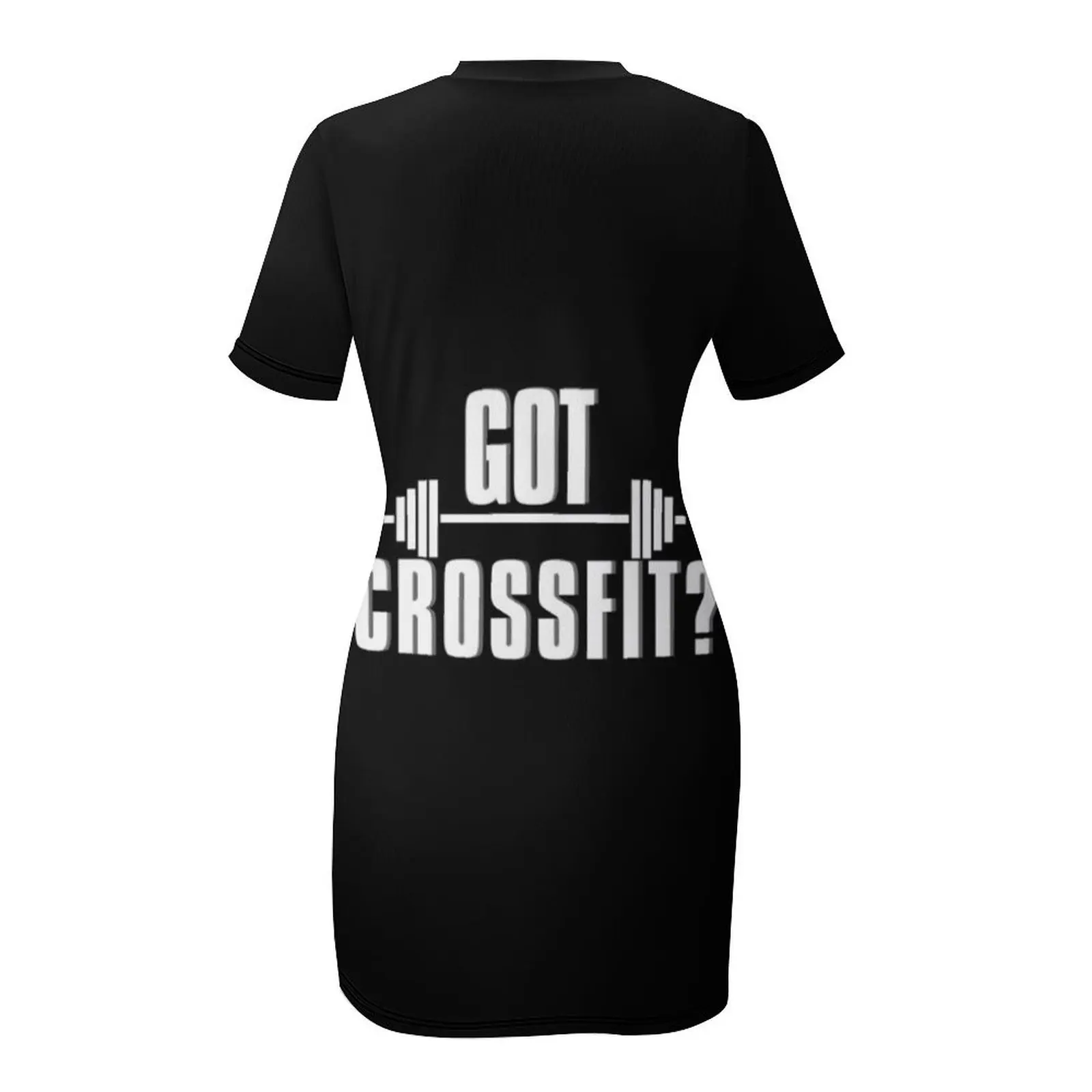 حصلت على تي شيرت كلاسيكي من CrossFit فستان بأكمام قصيرة فستان مثير على الطراز الكوري صيفي طويل للسيدات
