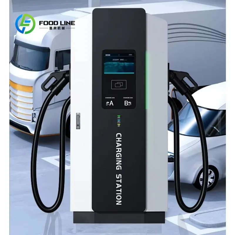 Customized Floor Mount EV Charging Pile, 60kW 120kW Dual Gun DC Fast Charger Equipped CCS GB/T Plug for Shopping Mall