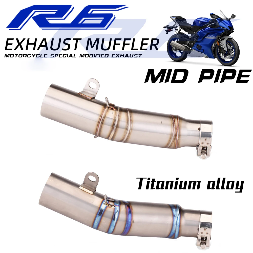 

Переходная труба Racing Escape Middle Link, выхлопная труба мотоцикла из нержавеющей титана, надеваемая трубка для Yamaha R6 2006-2025