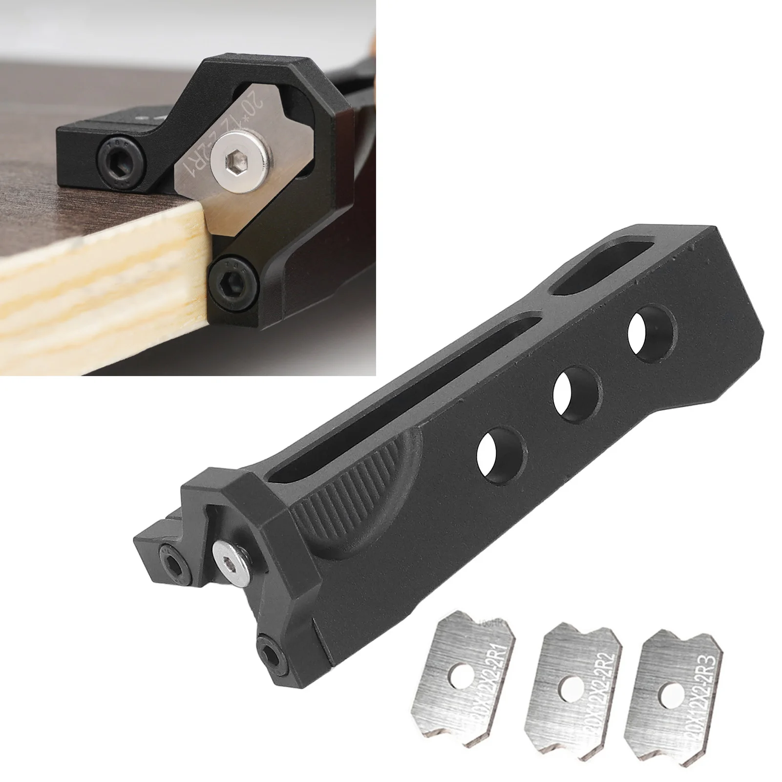 Woodworking  Planer Woodworking  Trimmer Aluminum Alloy Manual Wood  Planer Arc Woodworking Scraper with 3 Blades