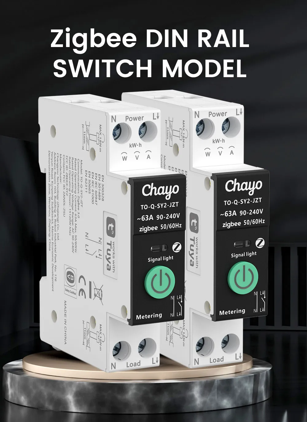 Tuya wifi/zigbee mcb smart stromsc halter über strom unter spannung schutz strommessung 1-63a fernbedienung schalter – Detail 20