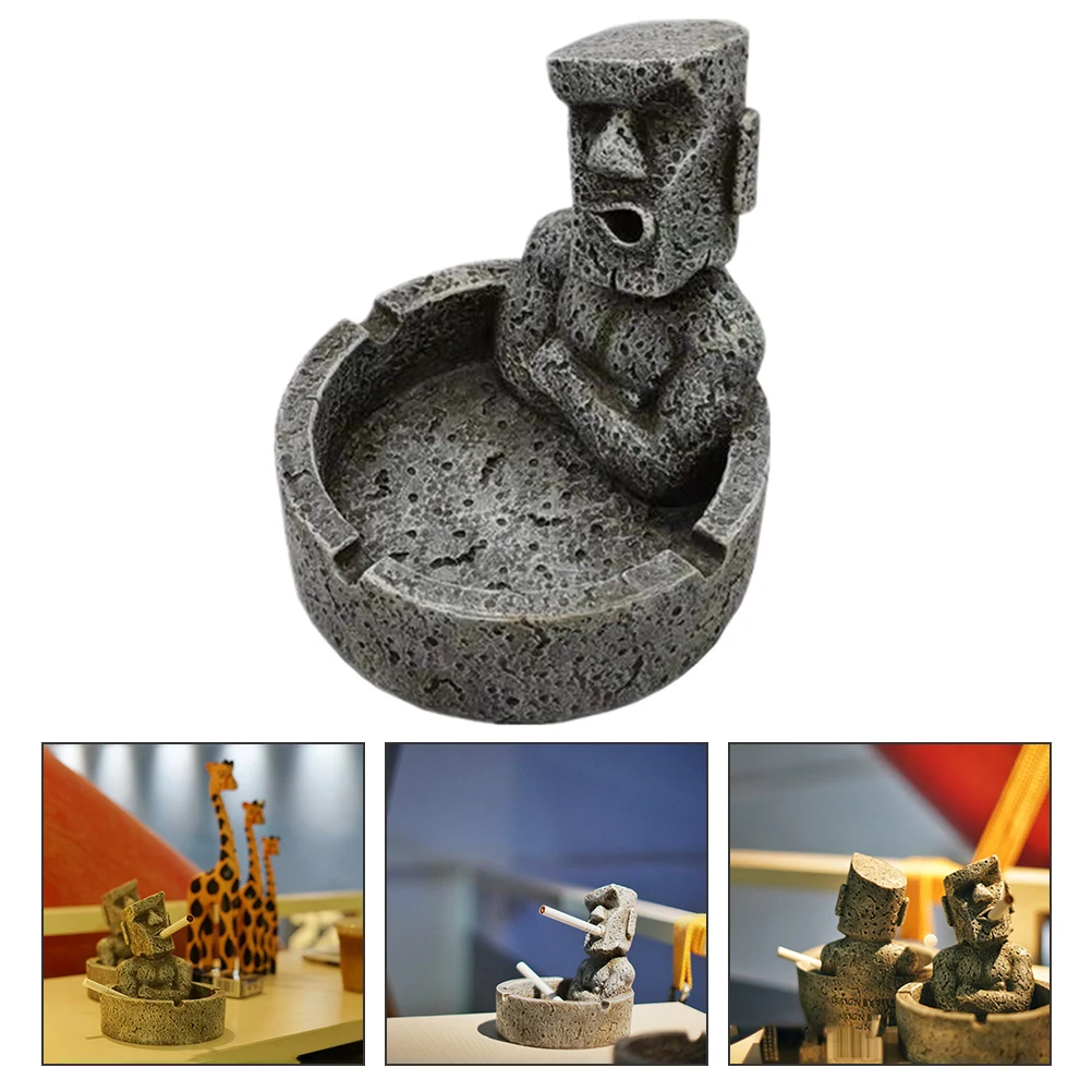Moai Stone Ashtray Resin Cigarette Smoking Home Decorative Creative Ornament Desktop Gift For Men Father Husband - Image 6