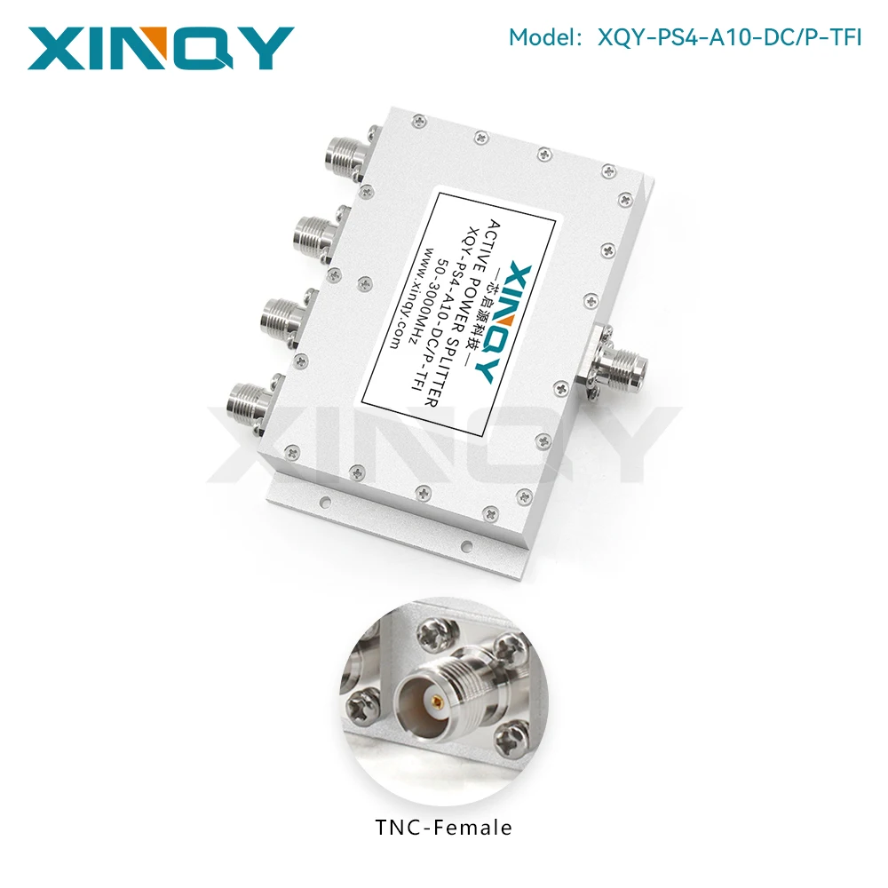 XINQY 1.1-1.7GHz L-Band Active Power Splitter, GPS/GNSS TNC Female Signal Distributor, 1-to-4 Divider