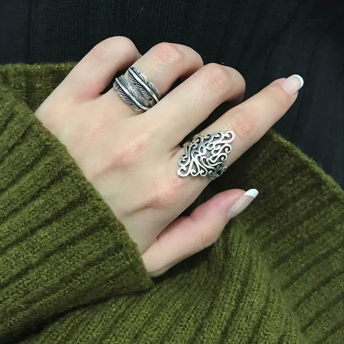 925 Silver Rose Gold Series Trendy Ring, Men's and Women's Styles, Suitable for Daily and Banquet Wear, Boutique Gift