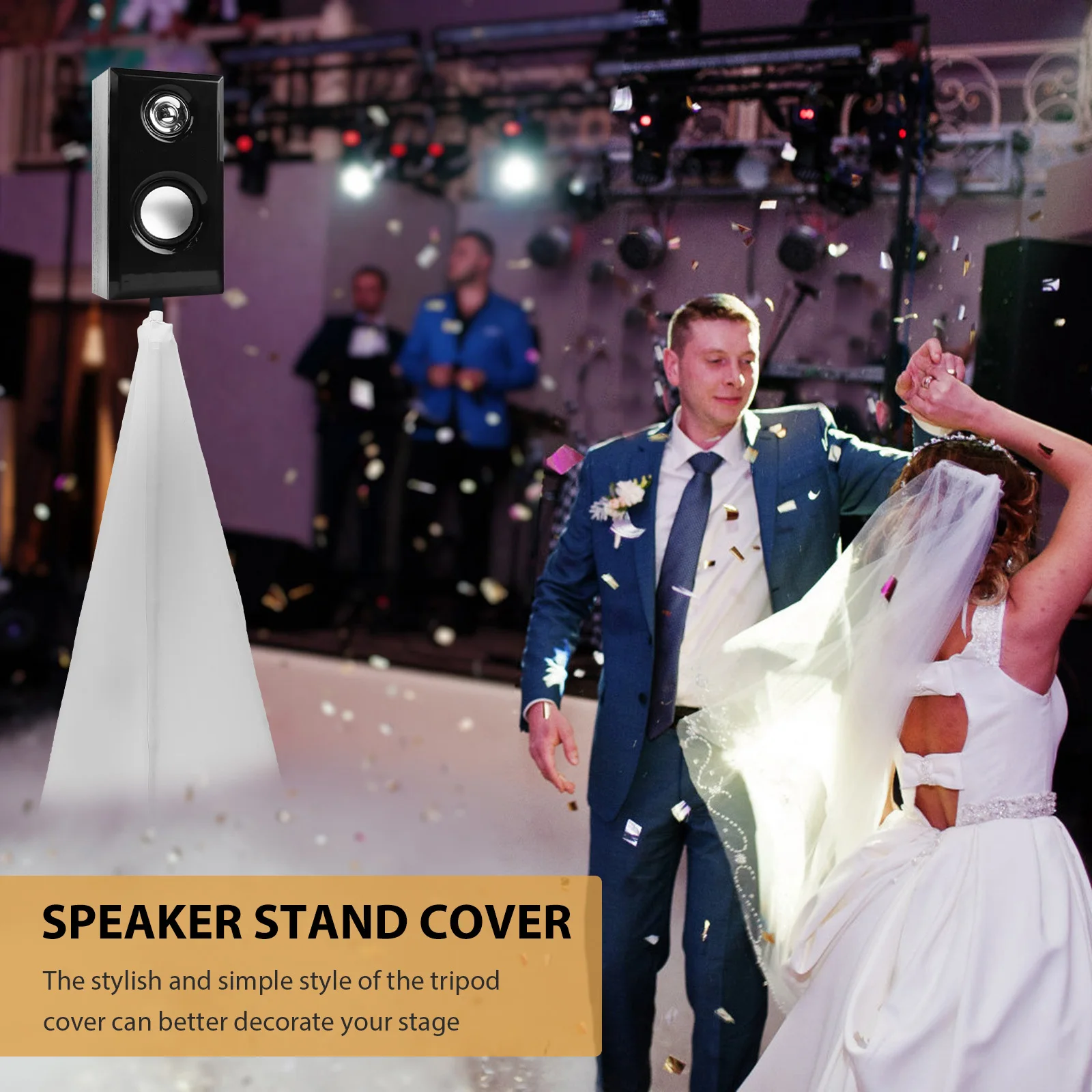 

2Pcs Speaker Stand Cover Elastic Polyester Fabric Foldable Durable Speaker Tripod Protector Reusable Stage Accessory for Live